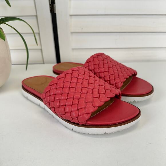 Gentle Souls by Kenneth Cole Coral Pink Lavern Lite Braided Slide Sandals Size 8 - Picture 2 of 9